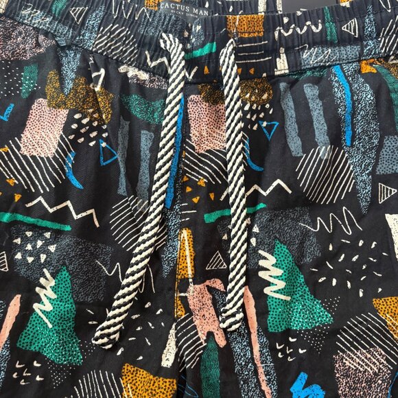 Cactus Man Mens Abstract Print Shorts Size M / 32 Black Multi-Color - Picture 9 of 14